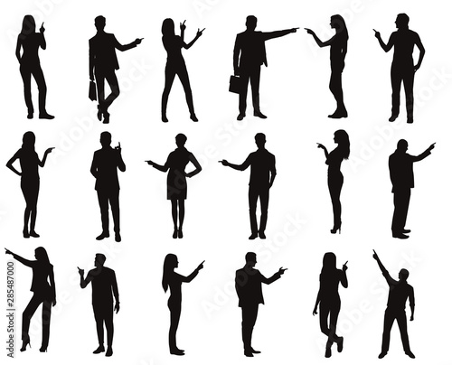 People Pointing Silhouette