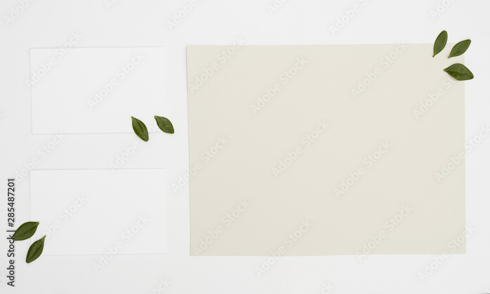 Flat lay minimalist card mock-up Flat lay minimalist card mock-up