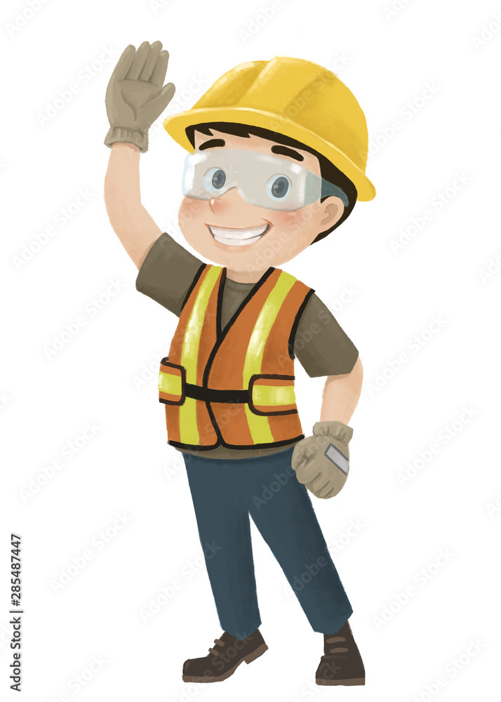 engineer character on white background