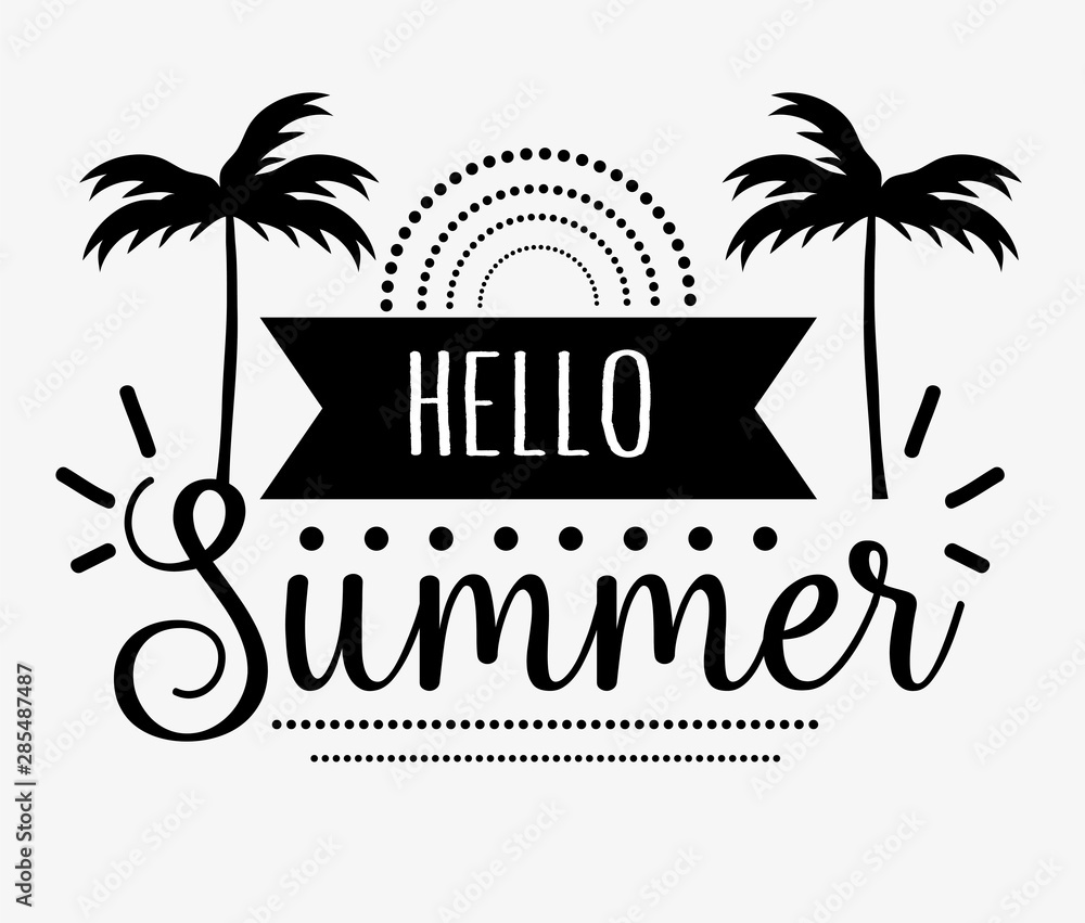 hello summer greeting card design