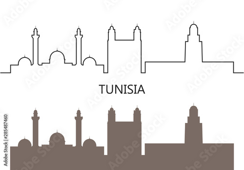 Tunisia logo. Isolated Tunisia  architecture on white background