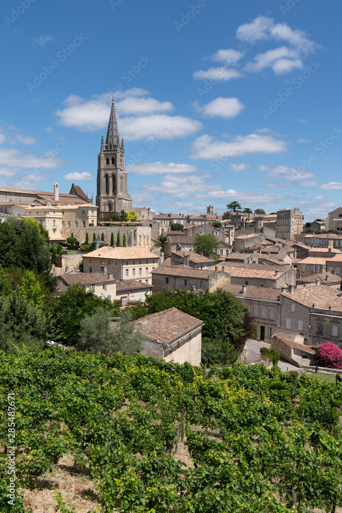 Saint Emilion wine village in Bordeaux region in France