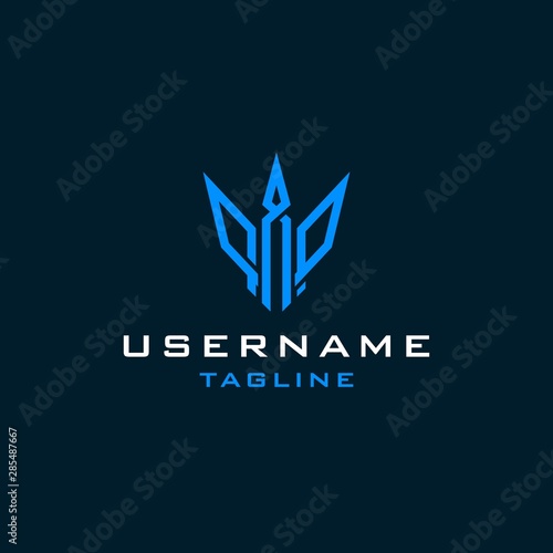 sharp luxury trident logo design template . trident logo design inspiration