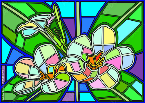 Flower moses stained glass illustration vector