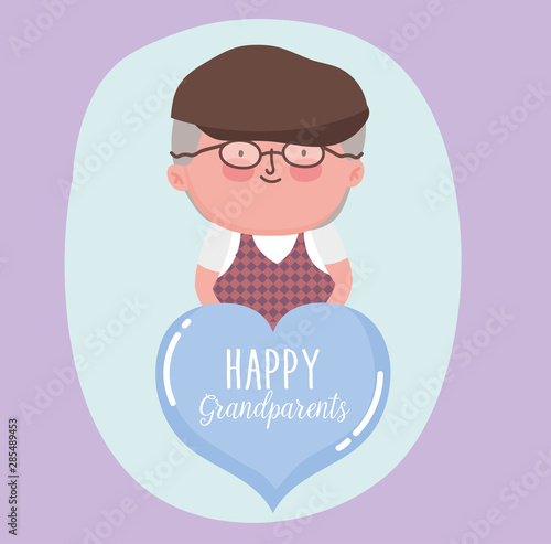 happy grandparents day cartoon design