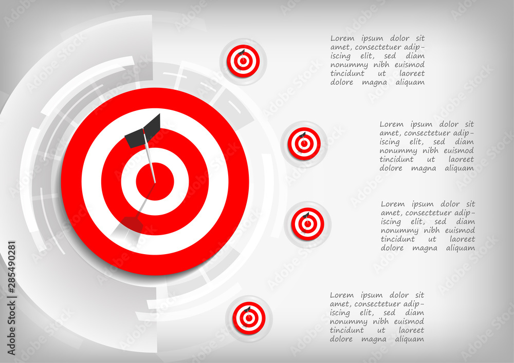 Vector : Arrows and missed archery target on gray background Vector : Arrows and missed archery target on gray background