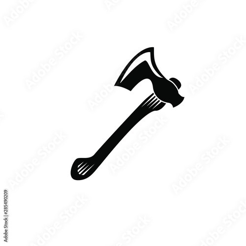 axes black silhouette vintage logo icon design vector illustration