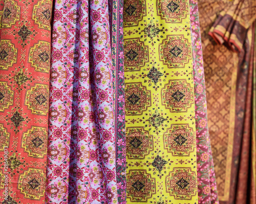Thai printed fabric pattern.