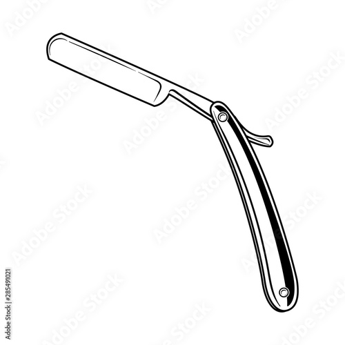Straight razor on a white background vector illustration
