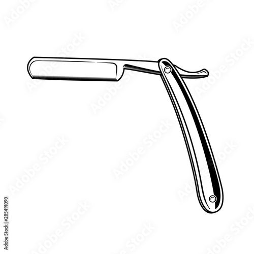 Straight razor on a white background vector illustration