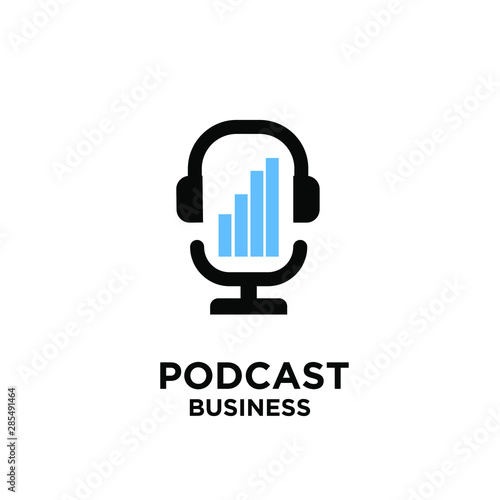 podcast business logo icon designs vector