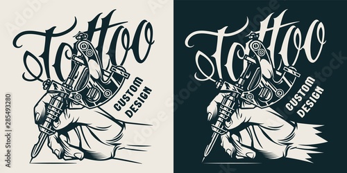 Monochrome tattoo studio print