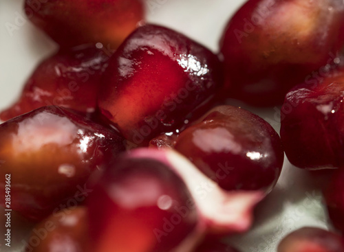 Close-up seeds of pomegranate