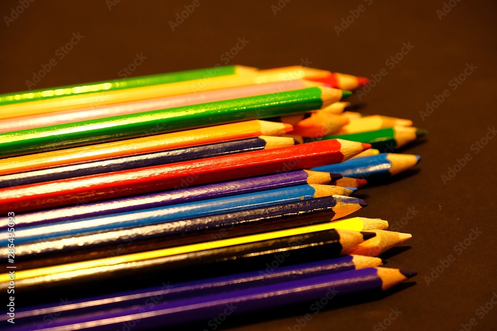 Wooden colored pencils.
