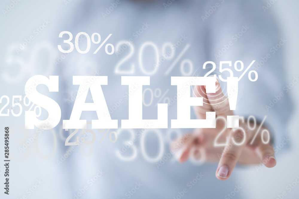 sale digital percent in hand