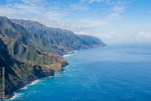 Beautiful aerial view of the kauai napali coast  Hawaii 