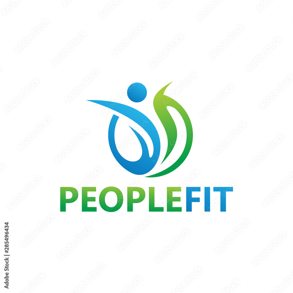 People Fit Logo Template Design Vector, Emblem, Design Concept, Creative Symbol, Icon People Fit Logo Template Design Vector, Emblem, Design Concept, Creative Symbol, Icon