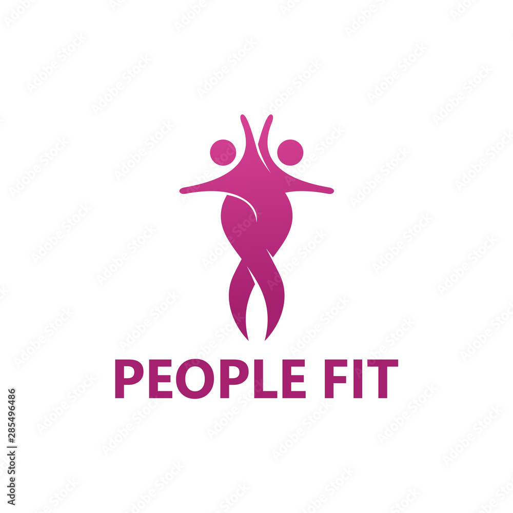 People Fit Logo Template Design Vector, Emblem, Design Concept, Creative Symbol, Icon