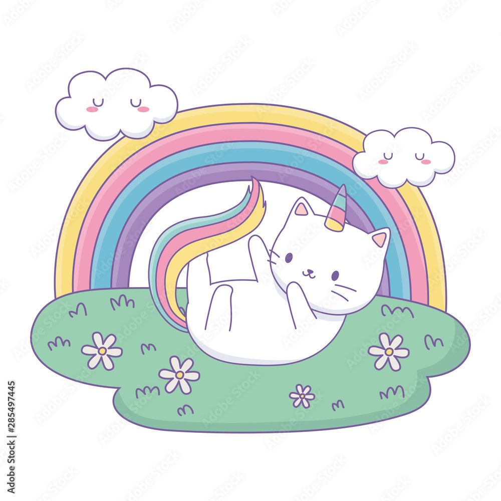 Unicorn cat cartoon vector design Unicorn cat cartoon vector design