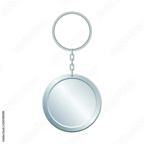 Metallic key chain vector design illustration isoalted on white background
