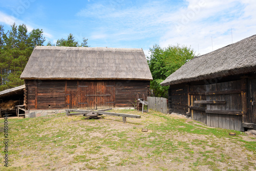 The Folk Culture Museum in Osiek by the river Notec  the open-air museum presents polish folk culture. Poland  Europe