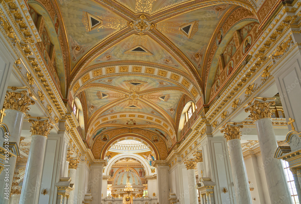 Odessa, Ukraine: The Transfiguration Cathedral Orthodox church interior, dedicated to the Saviour's Transfiguration.