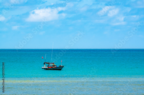 A Colorful Fishing boat on the sea