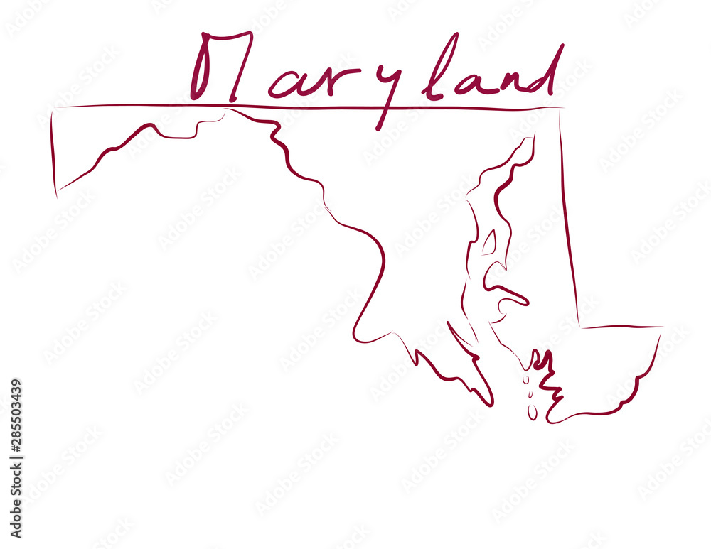Maryland map colored flag vector illustration of the country and its ...