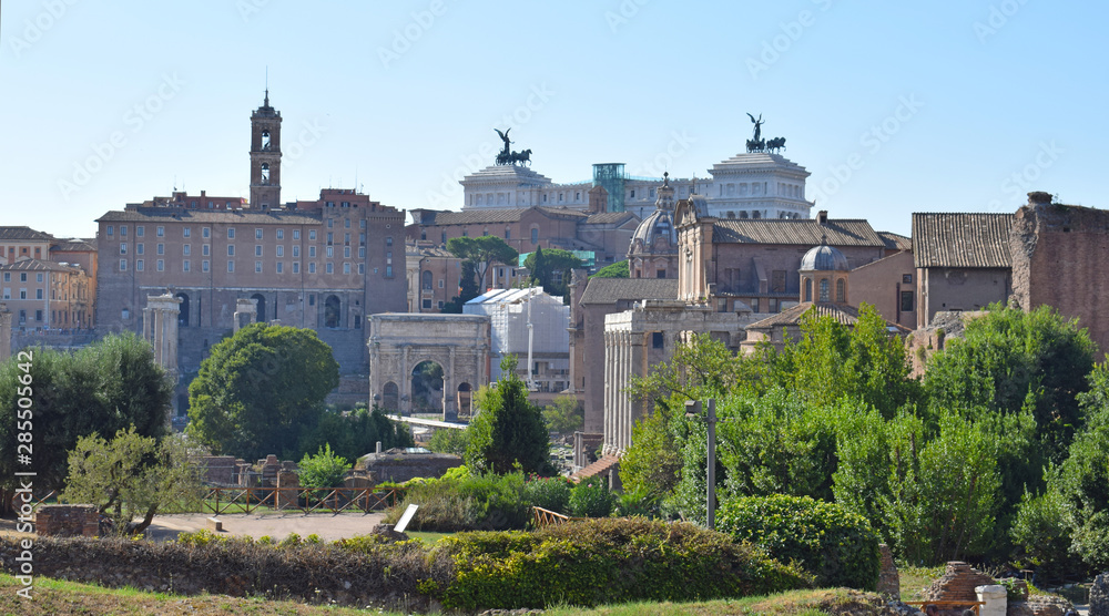 Paisaje del foro romano, en Roma Italia