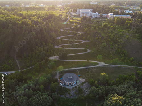 Aerial top vew of winding r...