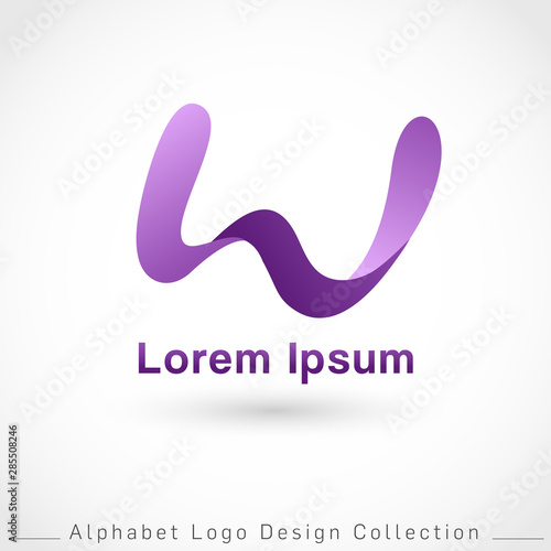 Letter W Logo Design Template isolated on white background : Vector Illustration