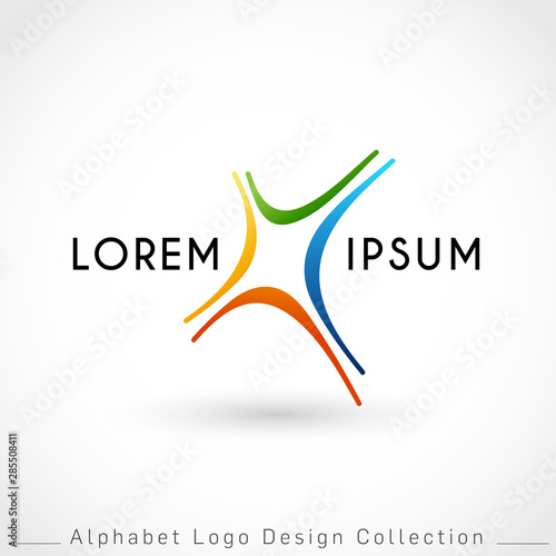 Letter X Logo Design Template isolated on white background : Vector Illustration