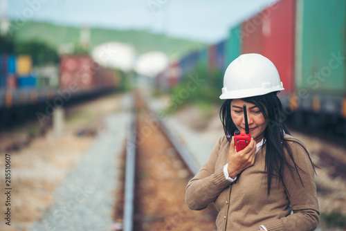 Woman Engineer and safety and health Officer concept.Young woman