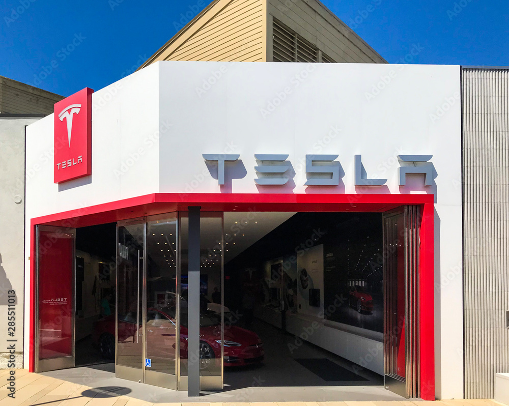 Tesla Showroom at The Village at Corte Madera Mall Stock Photo Adobe