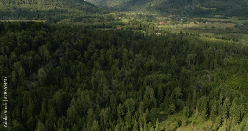aerial shoot of the Bieszczady mountains in Poland