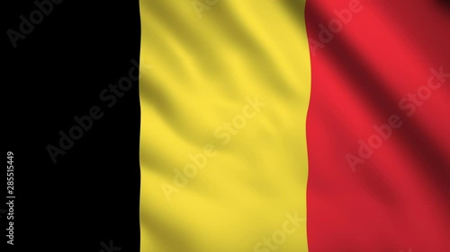 Belgium flag Motion video waving in wind. Flag Closeup 1080p HD footage