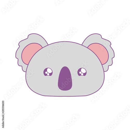 head of cute koala baby animal kawaii style