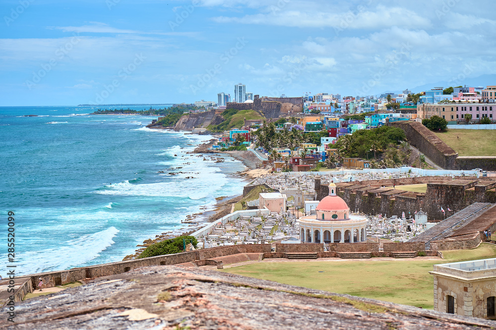 Coastal view of Old San Juan, Puerto Rico