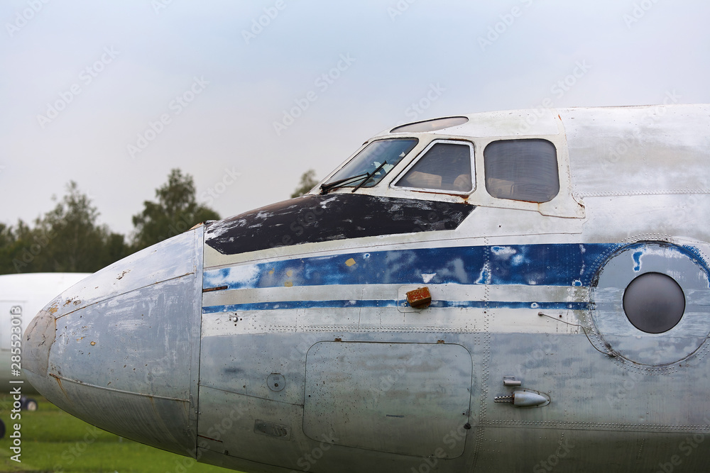 Cabin of an old military aircraft close-up. Cabin of an old military aircraft close-up.