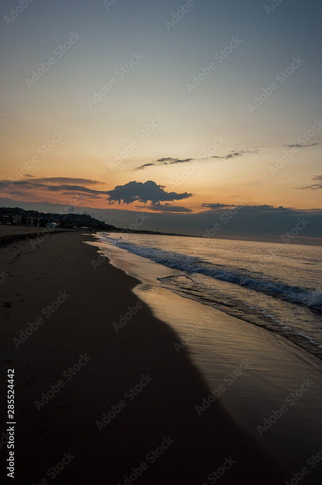 Landscape photo of the beach of Port Ginesta in Barcelona.