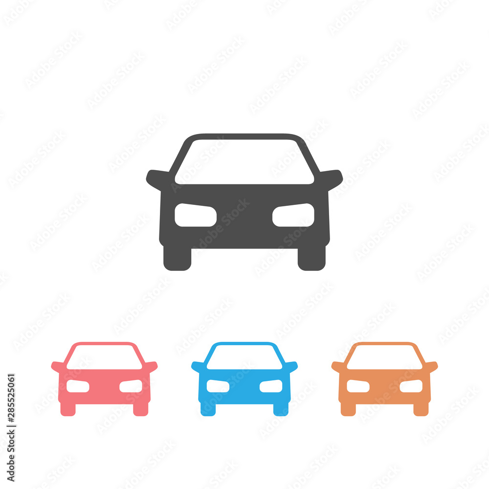 Car vector set icon on white isolated
