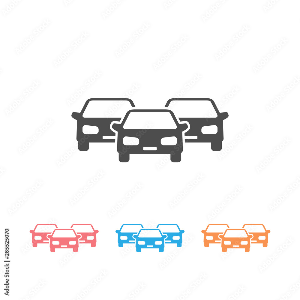 Obraz premium Cars vector icon set on white isolated