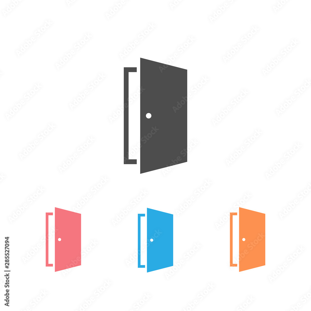 Door vector icon set on white illustration Door vector icon set on white illustration