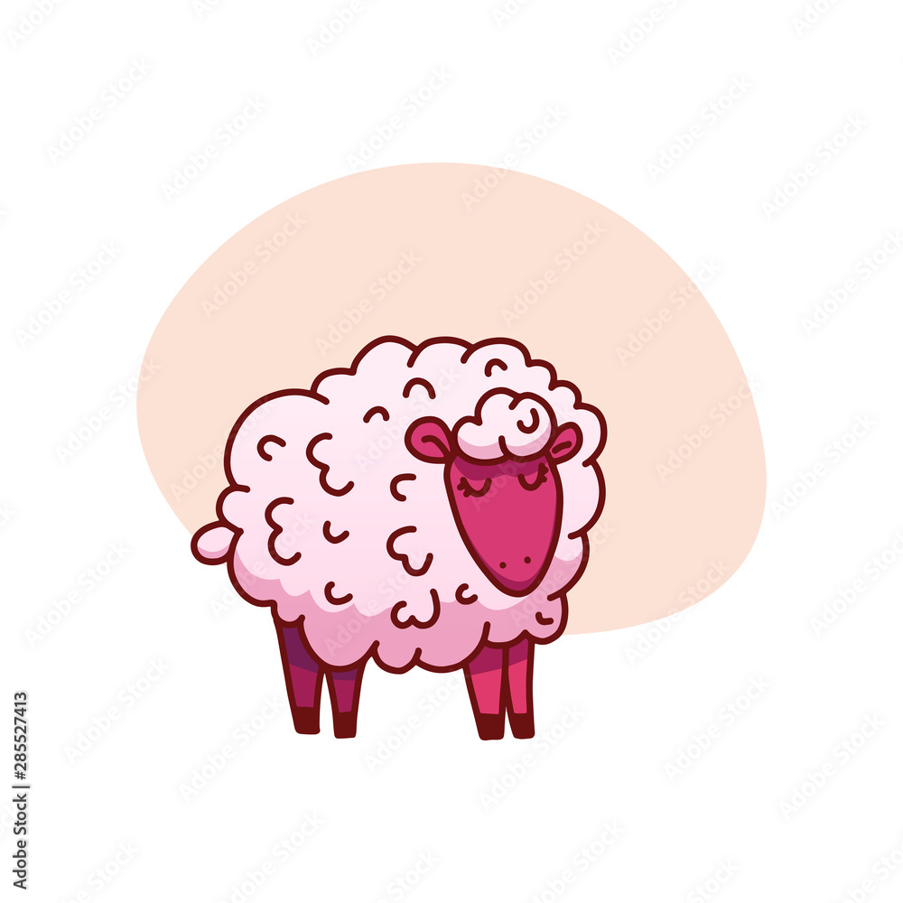 Sheep vector illustration. The concept of trying to sleep, counting the sheep, insomnia, sleep disorders, baby sleep. Vector. Sheep vector illustration. The concept of trying to sleep, counting the sheep, insomnia, sleep disorders, baby sleep. Vector.