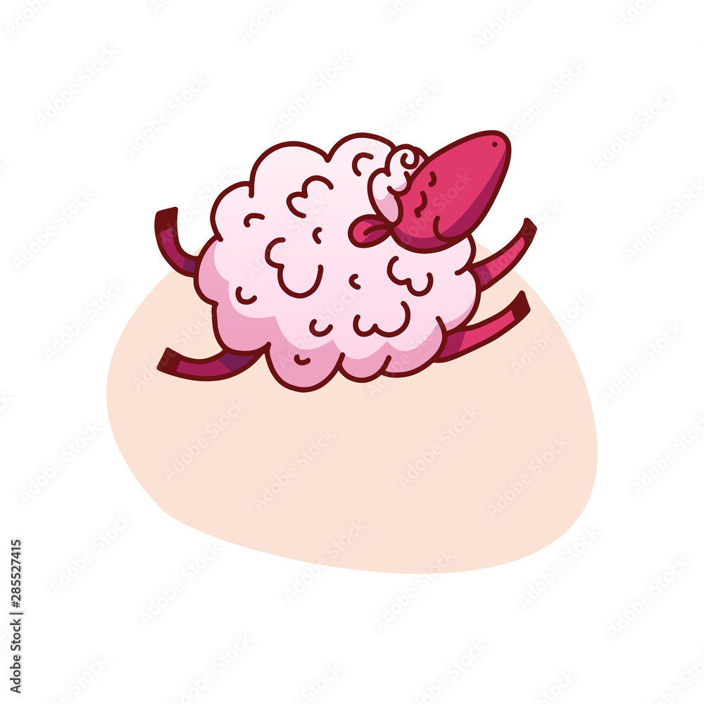 Sheep vector illustration. The concept of trying to sleep, counting the sheep, insomnia, sleep disorders, baby sleep. Vector. Sheep vector illustration. The concept of trying to sleep, counting the sheep, insomnia, sleep disorders, baby sleep. Vector.