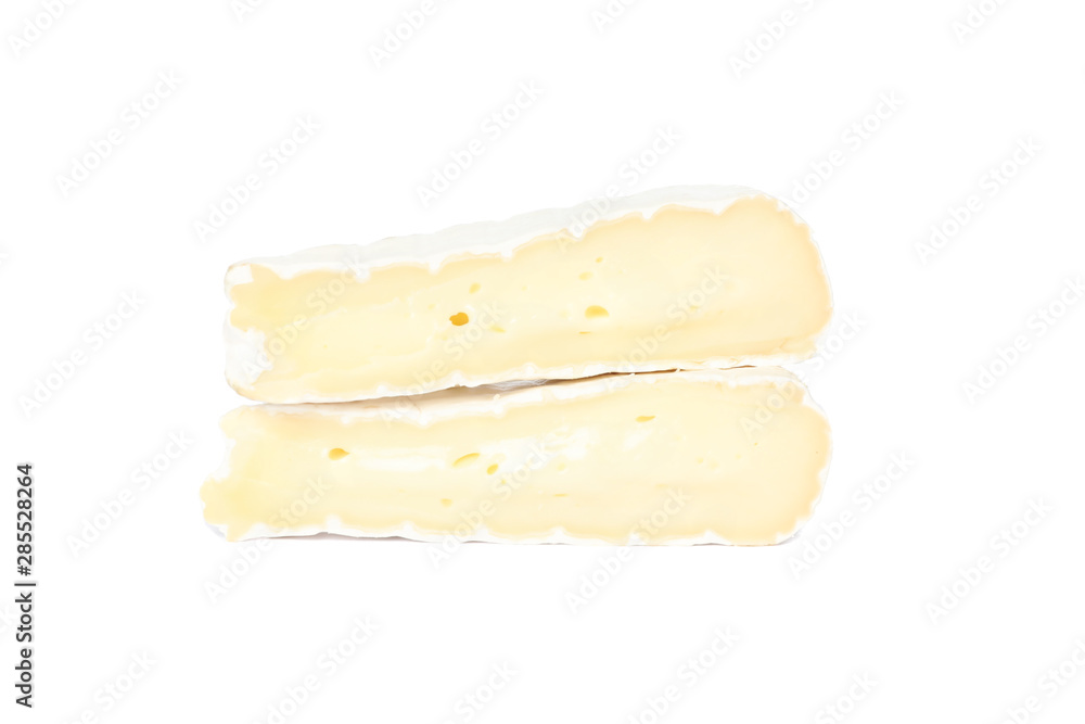 Pieces of camembert isolated on white background Pieces of camembert isolated on white background