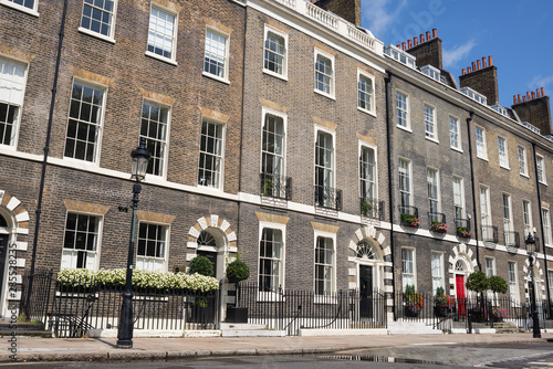 Georgian residential luxury Victorian three storeys town houses in the exclusive Bloomsbury area in Central London.