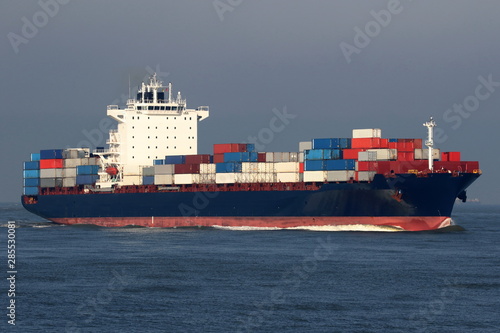black container ship