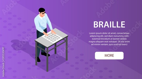 Blind Braille Reading Banner 