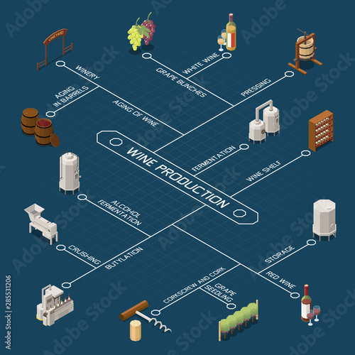 Wine Production Isometric Flowchart